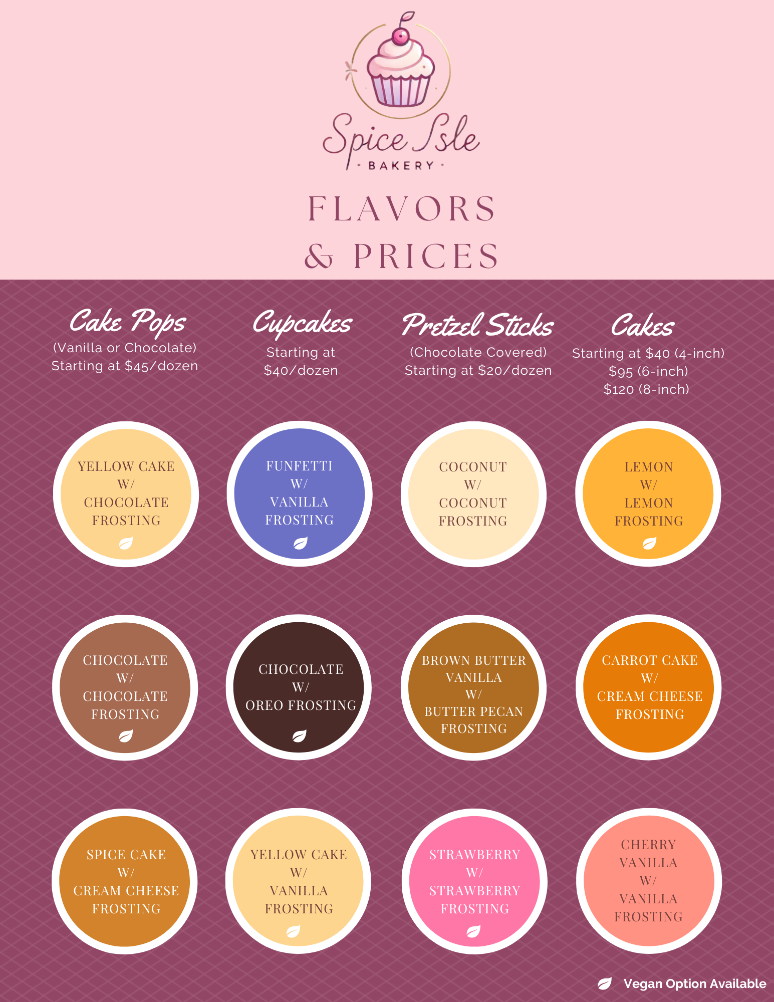 Spice Isle Menu w. Prices